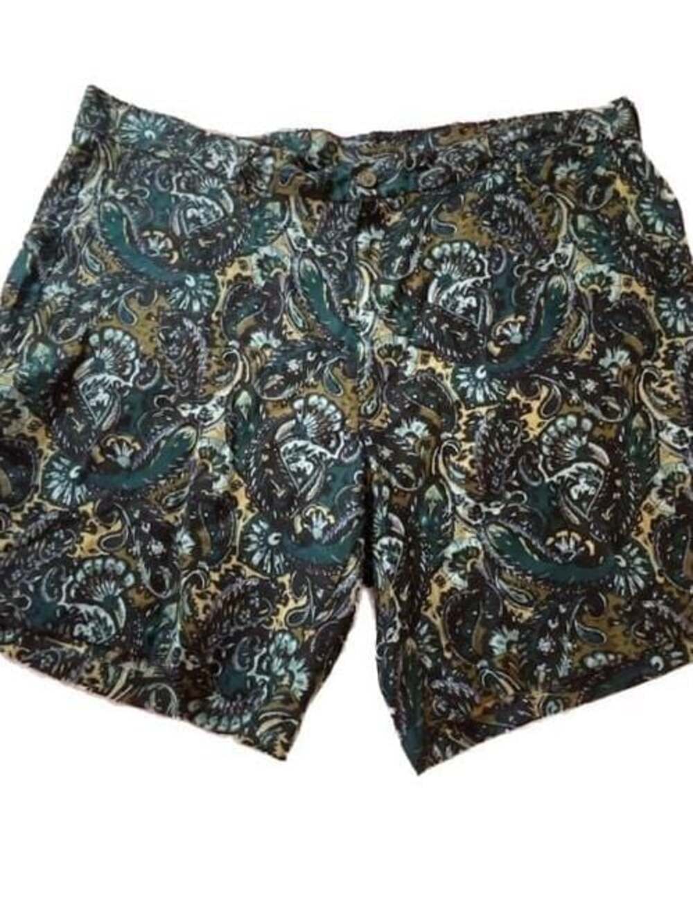 Tasso Elba Men's 100% Linen Paisley Print Shorts Size 42